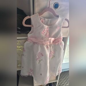 Lu Princess Pink and White Floral Dress-Size 24mos EUC